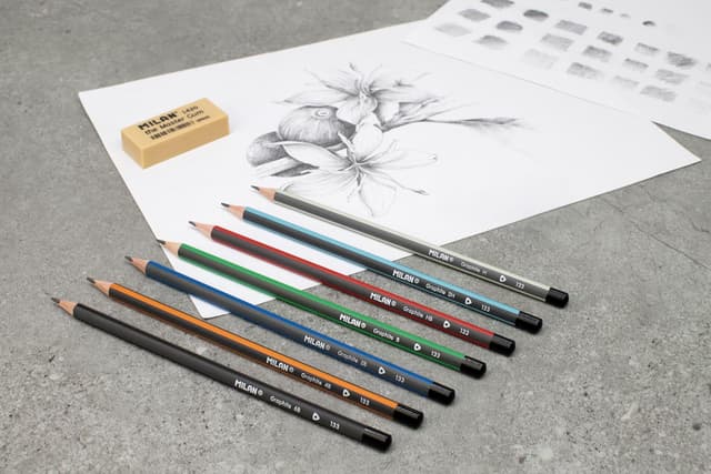 Thumbnail 2 de MILAN Lot de 7 crayons graphite 2H HB B 2B 4B 6B