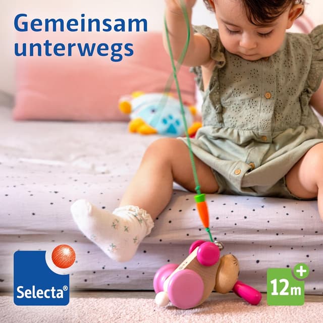 Thumbnail 2 de Selecta Hanna Hoppel Nachzieh Hase 13 cm