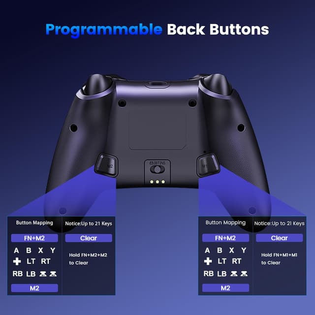 Detalle 2 de BEBONCOOL GAMING PC Wireless Controller with Charging Station (1000Hz, RGB, Hall joystick, 1000mAh)