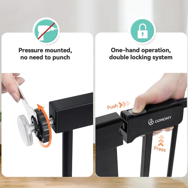 Thumbnail 4 de COMOMY 91.5cm Extra Tall Baby Gate for Stairs ๐ช