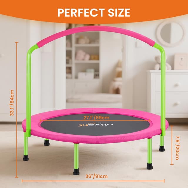 Detalle 2 de ATIVAFIT 36" Foldable Rebounder Band Trampoline with Foam Handles for Toddlers (3–6 years)