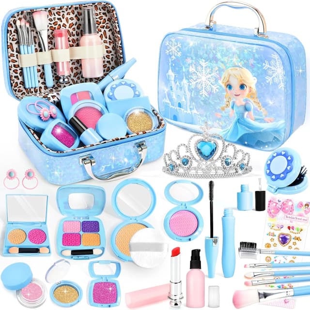Detalle de INNOCHEER Pretend Makeup for Toddlers Toy Play Makeup Set (Ages 3–5) — Frozen-Themed Fake Makeup