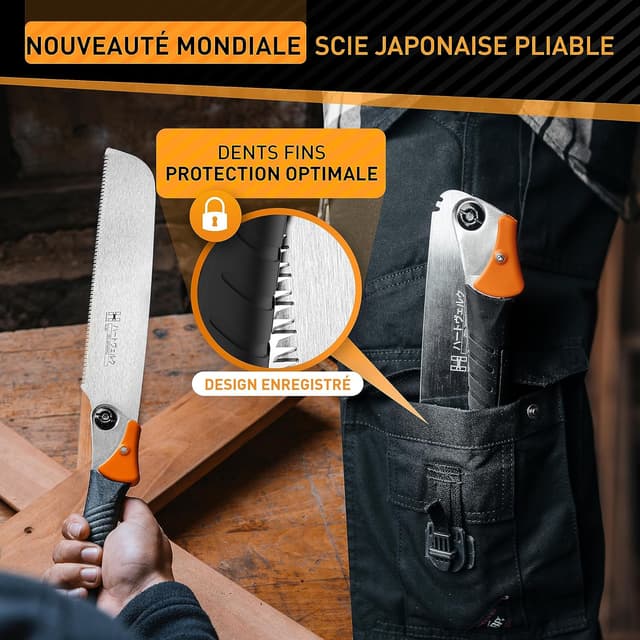 Detalle de HARDTWERK Zen scie japonaise pliable Kataba 240 mm (acier carbone SK4) pour bois