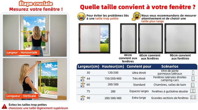 Detalle 2 de Qualsen Film fenêtre anti regard électrostatique dépoli scintillant 44,3 cm x 200 cm