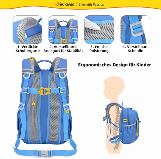 Detalle de SKYSPER Kinderrucksack Wandern 3-8