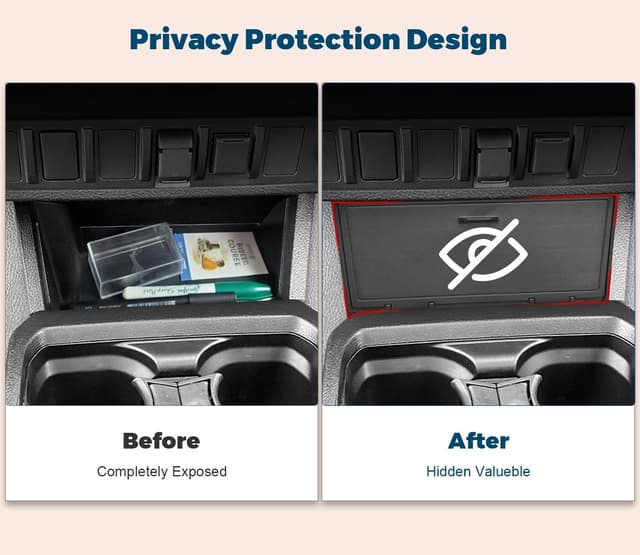 Thumbnail 6 de GZSH Hidden Front Center Console Cover for Toyota Tacoma (2016–2023, 3rd Gen) — ABS Privacy Lid with Isolation Wireless Charging
