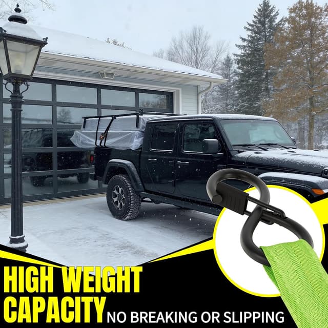 Detalle 2 de Fortexus Retractable Ratchet Straps (1 in x 12 ft) – Heavy-Duty Automatic Tie Downs, 4-Pack (Neon Green)