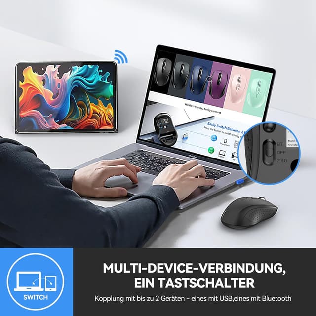 Detalle 2 de TECKNET Bluetooth Maus mit 4000 DPI