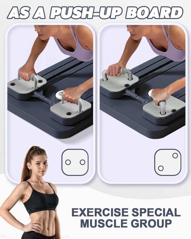 Detalle 2 de Rantizon Ab Roller Board Pilates Board for full-body ab workouts with timer, anti-slip base and foldable design