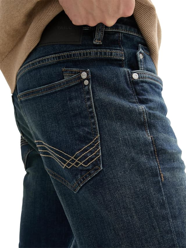Detalle de TOM TAILOR Marvin Straight Jeans da uomo elasticizzati a 5 tasche