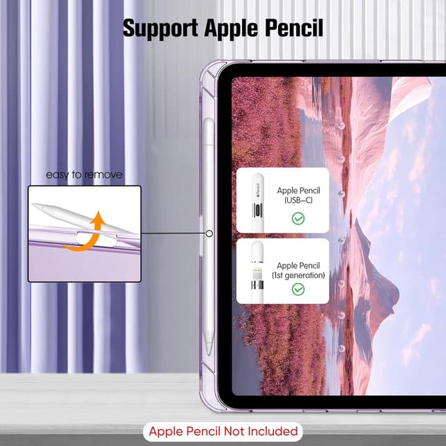 Detalle de Fintie Hülle für iPad A16 (11. Generation, 11 Zoll 2025) & iPad 10 (10,9 Zoll 2022) mit Stifthalter – ultradünn, Lavendel