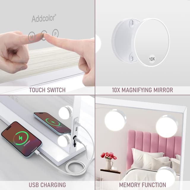 Thumbnail 3 de ADDCOLOR Hollywood Espejo Maquillaje con Luz y USB