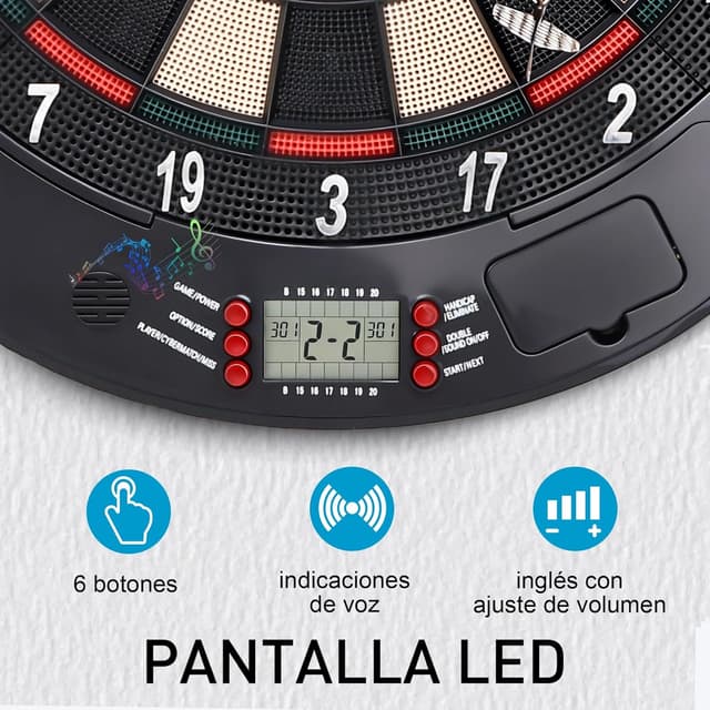 Detalle 2 de HOMCOM Diana Electrónica 6 Dardos