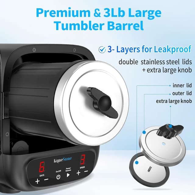 Thumbnail 5 de KomeStone K2 Elite 3 lb Rock Tumbler Kit 🪨