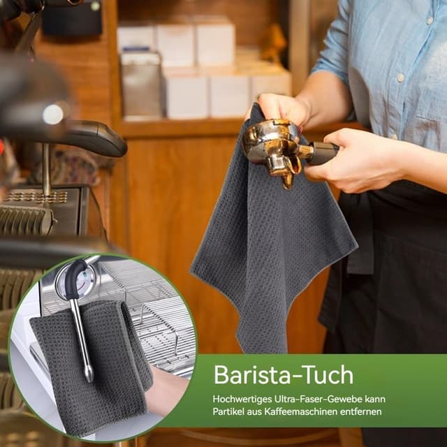 Detalle de KinHwa Mikrofaser-Reinigungstücher (6er Set) grau, 30 x 30 cm – waschbar, saugstark