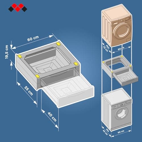Thumbnail 1 de Meliconi Base Torre Extra L60 🧺 Soporte para Secadora Blanco