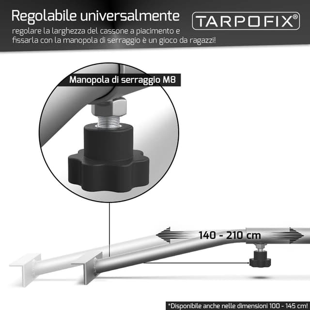 Detalle de Tarpofix staffa alluminio per rimorchio 140-210 cm