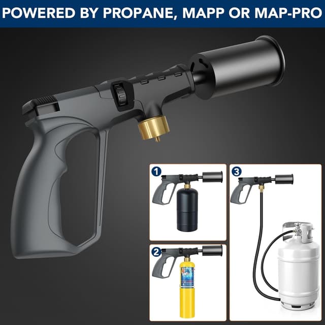 Detalle de Sondiko Powerful Propane Torch Gun for Sous Vide, Steak Searing & BBQ (Gray & Black) — Tank Not Included