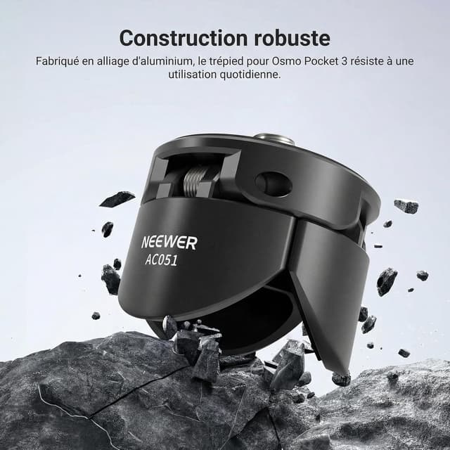Detalle de NEEWER Mini trépied AC051 compatible DJI Osmo Pocket 3 (et options 1/4")