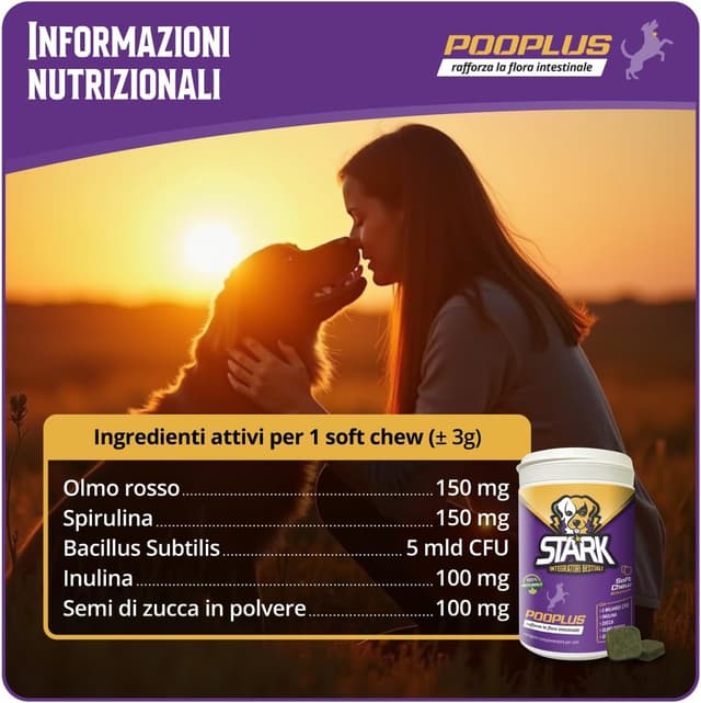 Thumbnail 6 de Probiotici per cani Pooplus Pooplus 60 bocconcini da 180 g con prebiotici e inulina