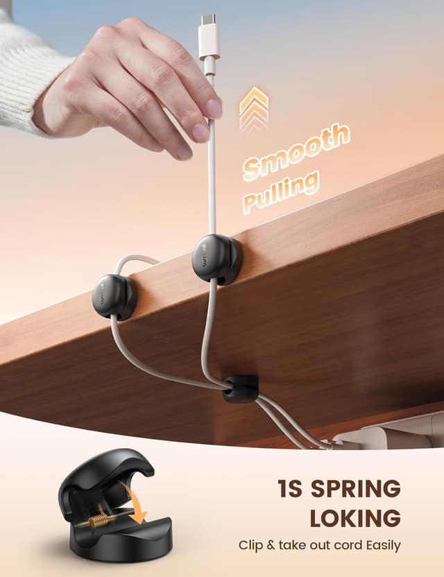 Detalle de Lamicall Spring Cable Holder Clips 8mm