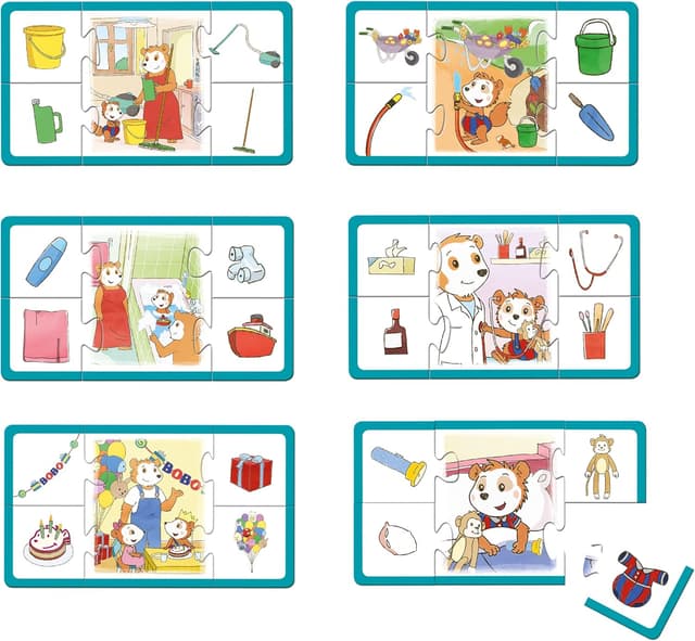 Detalle 2 de Schmidt Spiele 51442 Bobo Siebenschläfer – „was gehört wozu?“ in der Metalldose, bunt