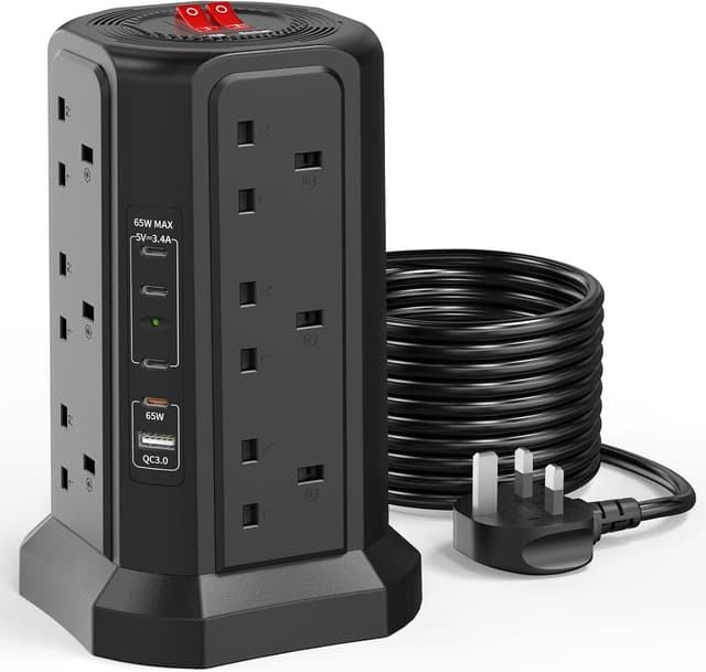 Detalle de Tower Extension Lead 3M with USB 65W