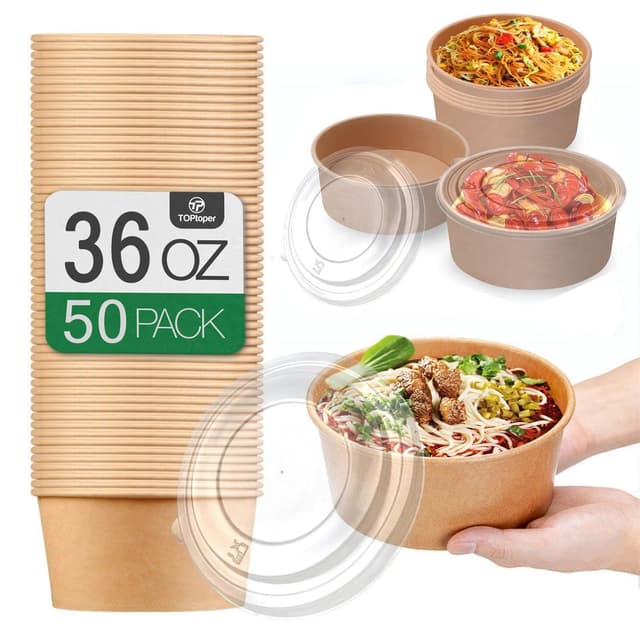 Imagen de TOPtoper 36Oz Paper Soup Bowls 50-Pack 🍲 en OfertitasTOP