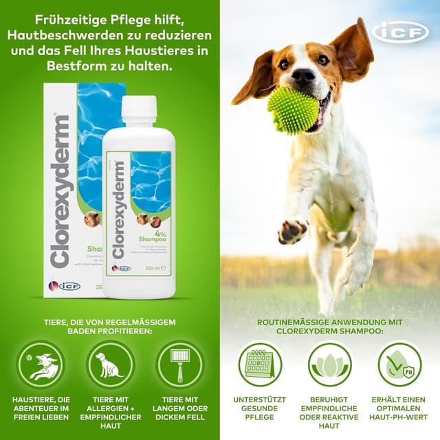 Thumbnail 5 de Clorexyderm 4% Shampoo 200ml für Hunde, Katzen, Pferde 🐾