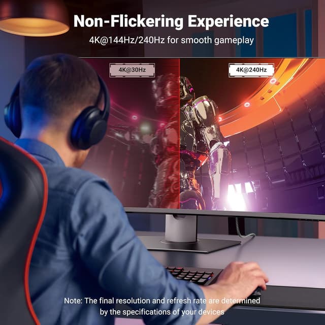 Detalle de UGREEN USB C to DisplayPort 1.4 Cable 8K@60Hz