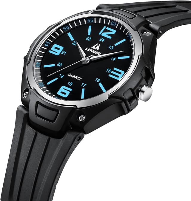 Detalle de LN LENQIN Herrenarmbanduhr aus Edelstahl, analoges Quarzwerk – 30M wasserdicht, 40-mm-Gehäuse