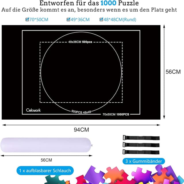 Detalle 2 de Celawork Tapete de rompecabezas 1000 piezas