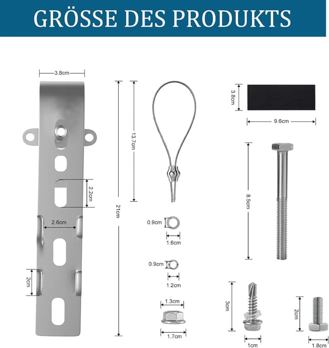 Detalle 1 de Solar Haken Balkon Halterung 2-teilig