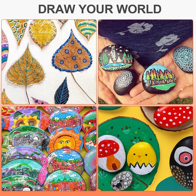 Detalle 1 de YITHINC pennarelli acrilici a doppia punta 24 colori