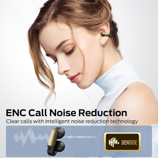 Detalle de Oraolo Clip On Earbuds (Open-Ear Bluetooth 5.4) with 40H playtime and IPX6 for running