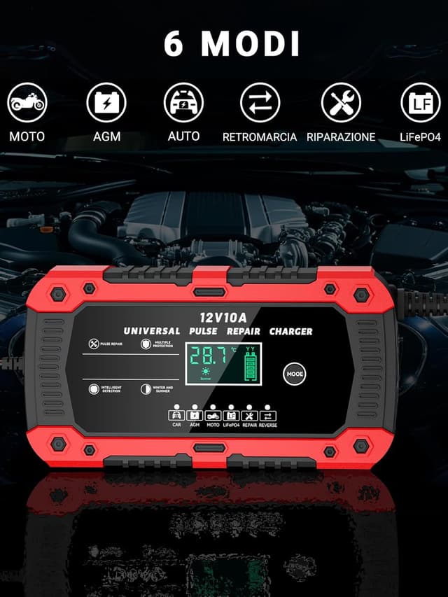 Detalle 2 de RYQLVOT caricabatterie auto 10A 12V