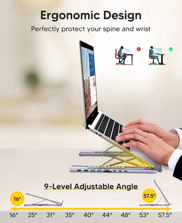 Detalle 2 de USB-C Laptop-Dockingstation 9-in-1 mit Dual 4K60