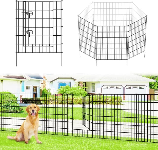 Thumbnail 6 de Thealyn Garden Fence 81cm High x 71cm Wide (5 Panels, 3.5m Total) No Dig Metal Dog Barrier