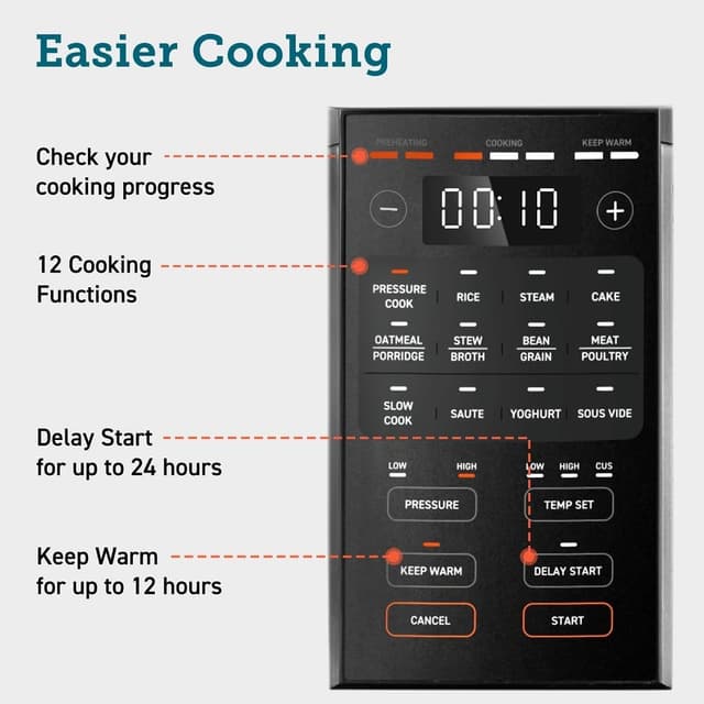 Detalle 1 de Cosori Pressure Cooker 5.7L, 9-in-1 multi