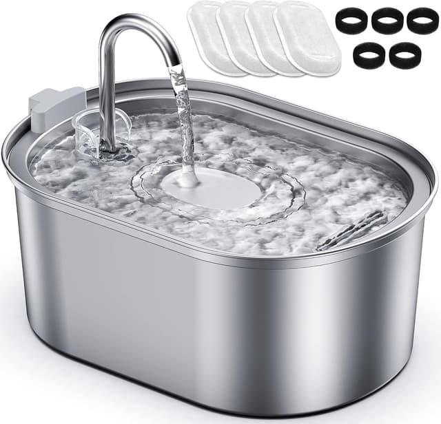 Detalle de Petace Stainless Steel Cat Water Fountain 3.2L