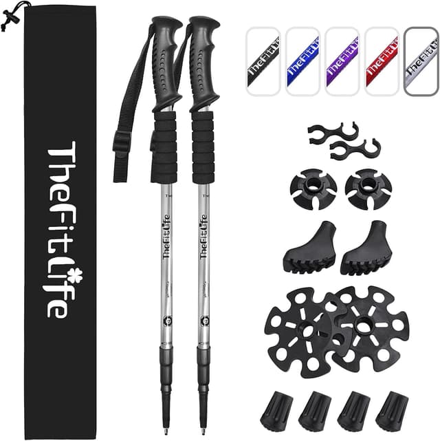 Detalle de TheFitLife trekking poles 2 pack, 26 to 51in