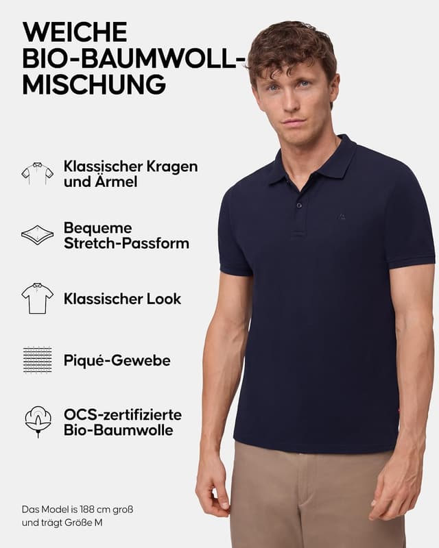 Detalle 2 de DANISH ENDURANCE Premium Poloshirt Herren 2er