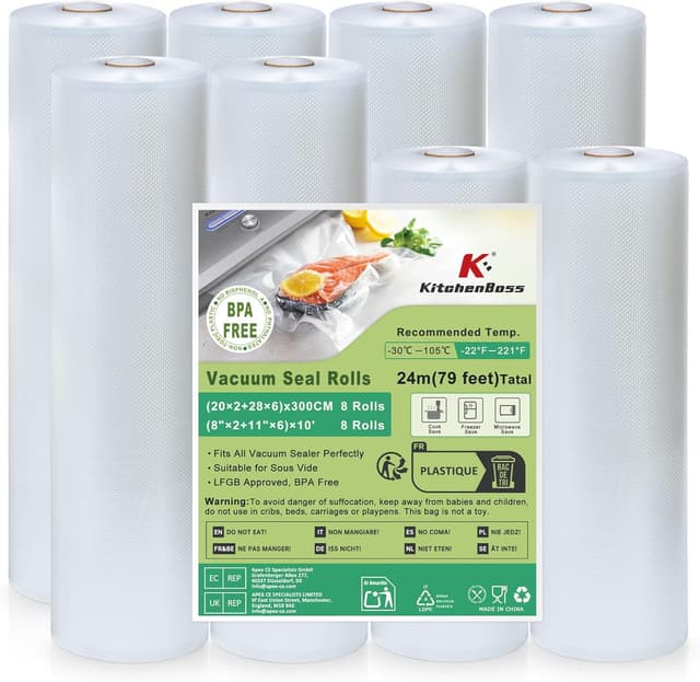 Imagen de KitchenBoss Sacchetti sottovuoto alimenti 8 rotoli 300 cm 🍱 en OfertitasTOP