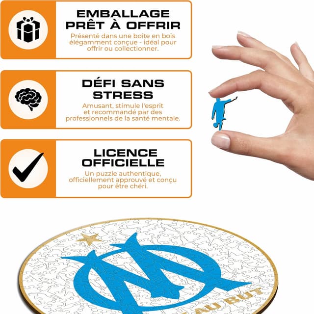 Detalle de Iconic Puzzles Marseille Logo — puzzle en bois 250 pièces, taille M