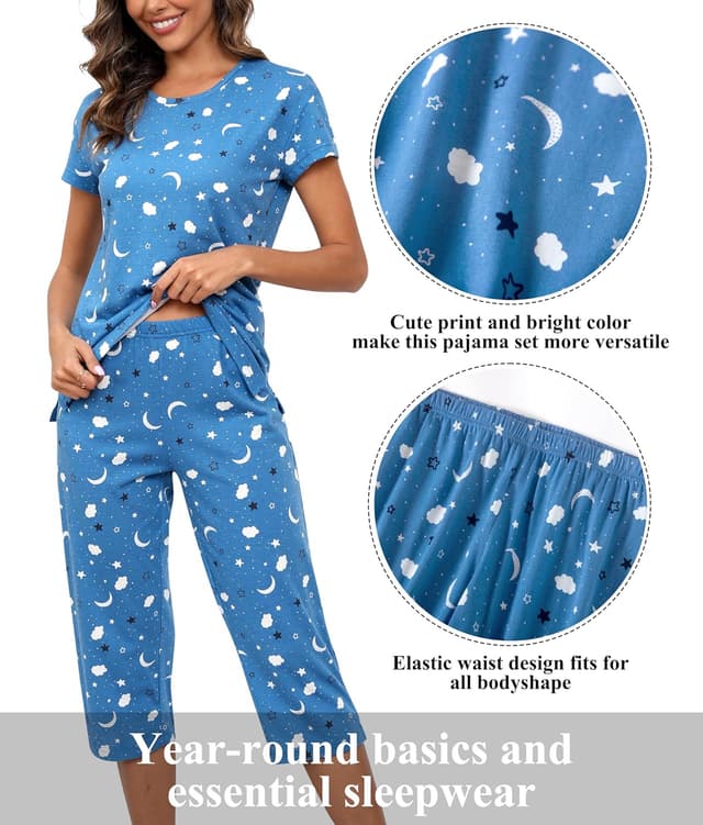 Detalle de PNAEONG Women Pajama Set with Capri Pants