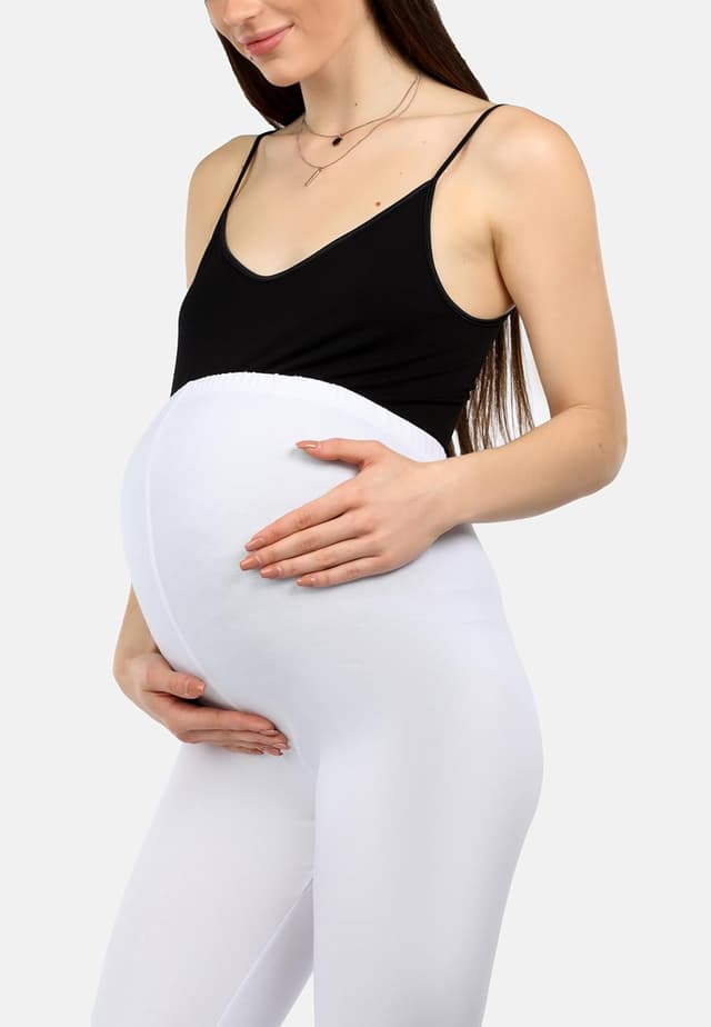 Thumbnail 4 de Be Mammy Leggings Premaman 3/4 in Cotone Bio 210 gsm