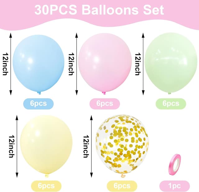 Thumbnail 1 de Teselife Globos Pastel 30 Piezas 🎈 Fiesta y Celebración