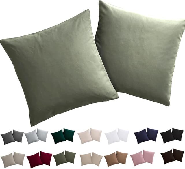 Thumbnail 6 de Soifox Kissenbezug 40x40 im 2er-Set (Kopfkissenbezug) – Anthrazit, 100% Mikrofaser, bügelfrei mit Reißverschluss