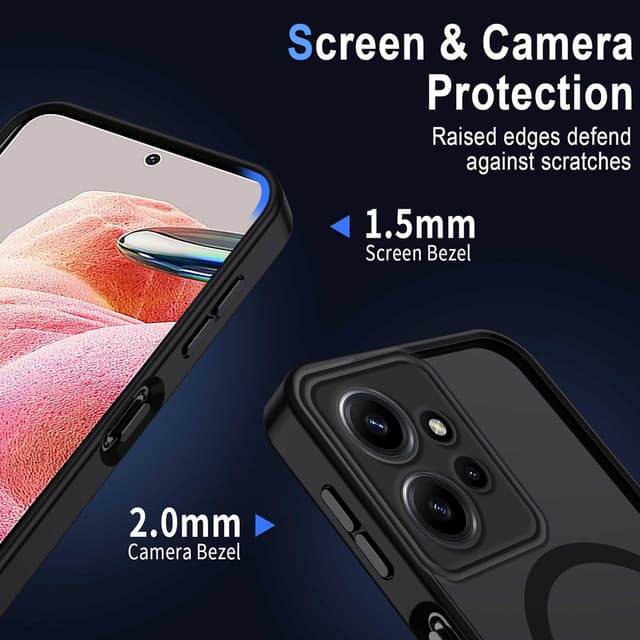 Thumbnail 6 de Coque magnétique XTCASE pour Xiaomi Redmi Note 12 4G (compatible MagSafe) – dos translucide mat, anti-rayures et bumper anti-choc