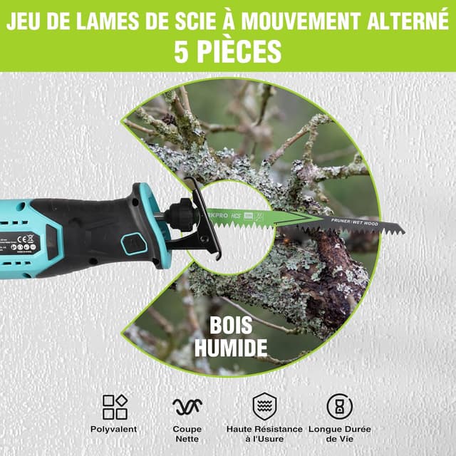 Detalle de WORKPRO Lame de scie sabre 230 mm 5TPI